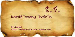 Karácsony Iván névjegykártya